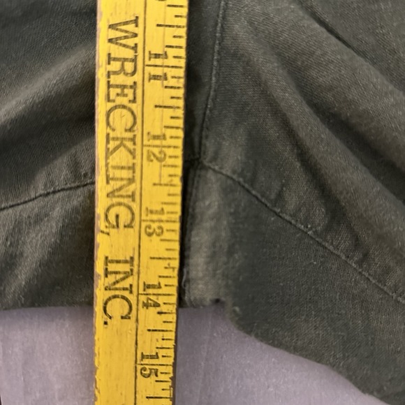 Old Navy High Rise Straight Taper XL Linen Blend Pants Olive Comfy Elastic Waist - Picture 8 of 9